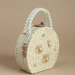 Raffia Pearl Handbag